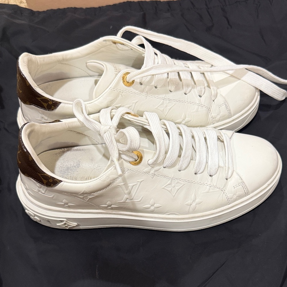 Louis Vuitton White and Brown Sneakers for Women